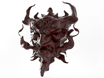 Sleepy oni mask 3d art 3d illustration 3d modeling design illustration keyshot 7 oni mask zbrush pixlogic