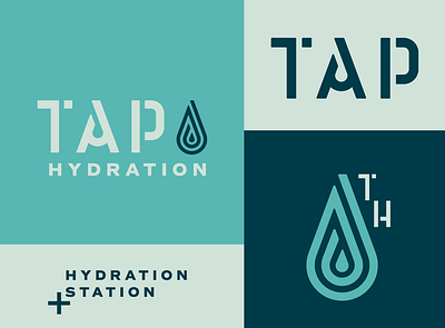 Tap Hydration branding drip drop health hydration iv therapy logotype ocean water wellness