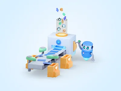 RoboBobo 3d 3d icon 3d icons 3d illustration 3d illustrations 3d modeling b2b bot bots business email factory icon icons illustration illustrator machine mail robot robots