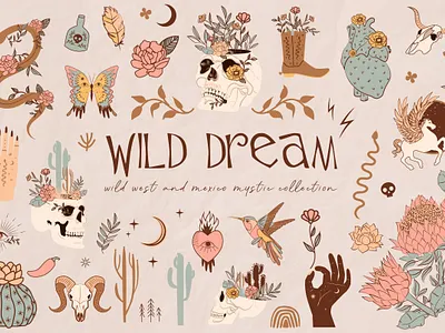 Wild Dream mystery collection abstract art collection design floral graphic graphic elements graphics graphics collection illustration instagram instagram template mystery poster posters premade shape shapes vector wild dream