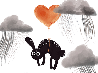 Just for you balloon bunny love rain