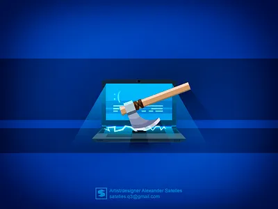 BSOD axe notebook vector