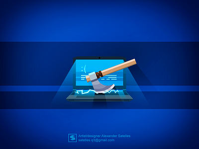 BSOD axe notebook vector