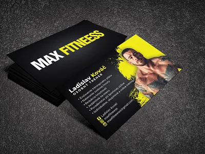 Personal Trainer Fitness Business Card Design adobe photoshop branding business card design business card mockups business card psd fitness fitness business card fitness logo gym gym logo gymnastics maxwell minimal personal trainer psd mockup realistic traditional trainers training vector