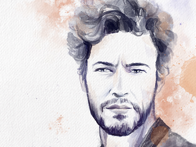 Looking at you)) illustration man men portrait portraits watercolor