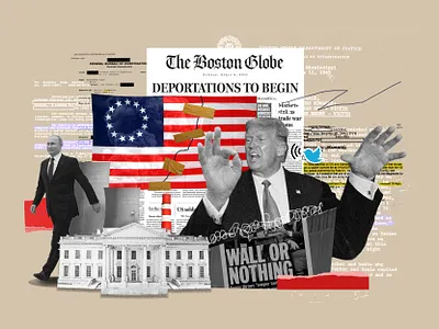 'Wall or Nothing' collage democracy democrat design donald trump donaldtrump illustration politics president presidential election putin twitter ui united states united states of america usa usa flag vote voter white house