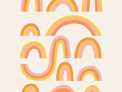 rainbow multi colorful creative design design groovy illustration pattern pattern design procreate rainbow rainbows retro wallpaper
