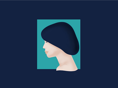 Paint me blue blue flat illustration portrait portrait illustration women