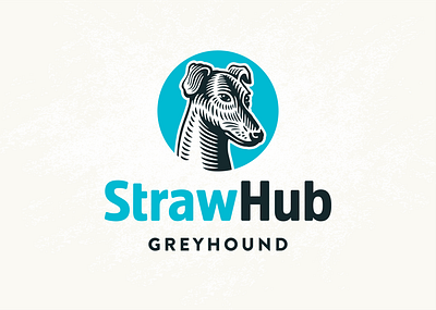 Straw Hub Greyhound animal character dog greyhound illustration logo pet portrait retro vintage