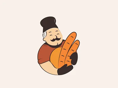 Baker baker bakerylogo character friendly happy illustration logo vector