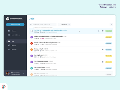 Content Management | List view app crm crm software data design figma flat list view product design responsive ui ux