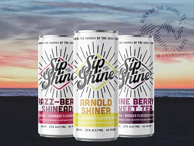 Sip Shine | Can Design alcohol branding alcohol packaging brand branding can can design cans michigan moonshine sip