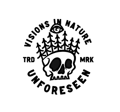 Visions in Nature- Unforeseen adobe adobe illustrator badge brand identity branding illustration illustrator lettering logo logos skull skulls trees type typography