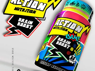 comics label design 3dimages arquimediastudios design inspiring inspiringdesign label mockups packaging sports supplements