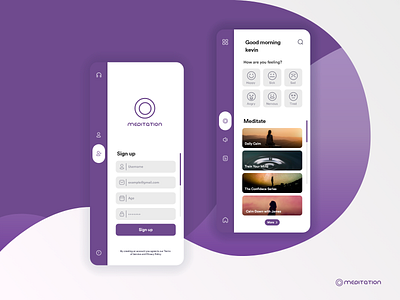 Meditation Application app app design appdesign application calm concept design meditate meditating meditation meditation app ui uidesign uiux ux