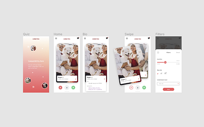 Dog dating app dating app design logo minimal pets typography ui ux