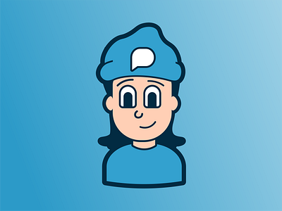 Beanie Boy Chat branding character icon illustration vector