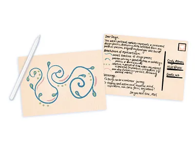 dear design mockup abstract design documentation handwritten illustration procreate representation research ui ux