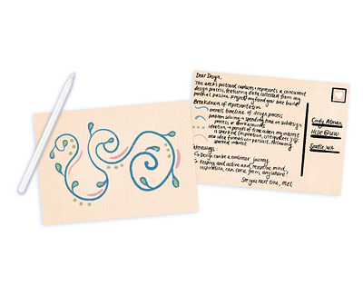 dear design mockup abstract design documentation handwritten illustration procreate representation research ui ux