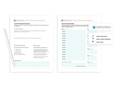 seattle children's hospital mockup branding design figma implementation minimal scheduler worksheet