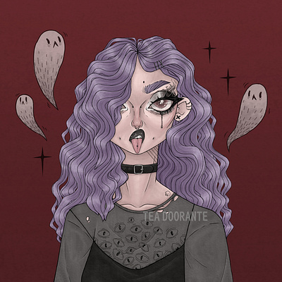 Rat Poison creepy cute cute cute illustration digital 2d digital illustration editorial fashion fashion goth grunge illustration kawaii macabre makeup pastel pastel goth portrait portrait art spooky stylized tea doorante