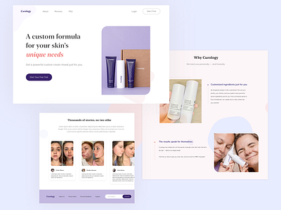 Curology- Real people, real stories brand design landingpage ui ui design uiuix web