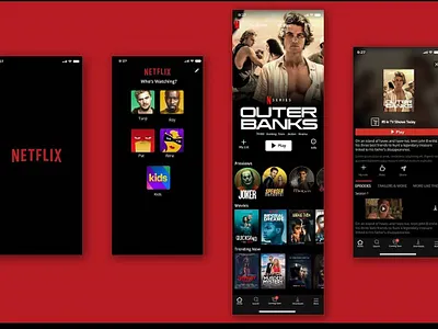 Design of Netflix app ui