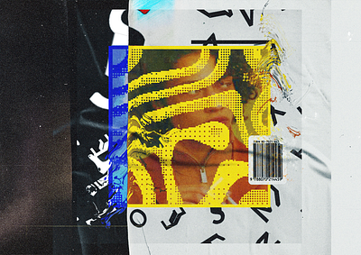Yellow adobe collage glitch mixed media photoshop