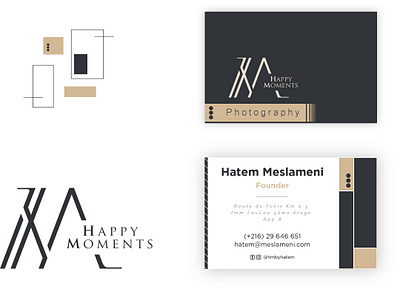 Happy moments photography brand art branding business card design graphic design illustration logo logo design materials