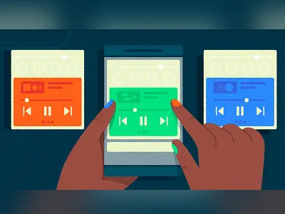 (つ˵•́ω•̀˵)つ━☆ﾟ.*･｡ﾟ҉̛༽̨҉҉ﾉ character hands illustration illustrator media media player mobile mobile ui music nail polish phone photoshop texture ui ux vector