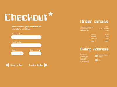 #DailyUI #002 checkout dailyui dailyui 002 design graphic design orange retro ui design
