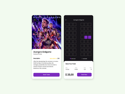 Movie Ticket App app interaction design interface movieticket ui uiux user experience ux