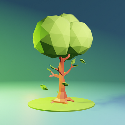 Lonely Tree 3d blender game illustration lowpoly plant