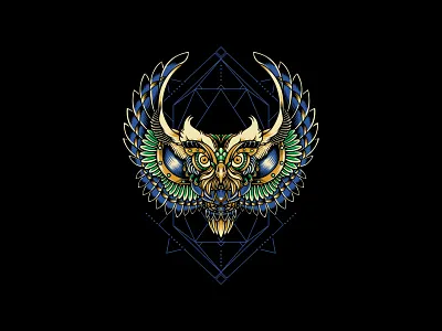 Night Gazer animal apparel bird clothing drawing illustration merchandise owl poster tattoo tshirt