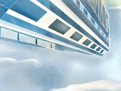 Building Looking Up View 2d art branding buildings cloud colors design dribbble exploring illustration looking up vector view