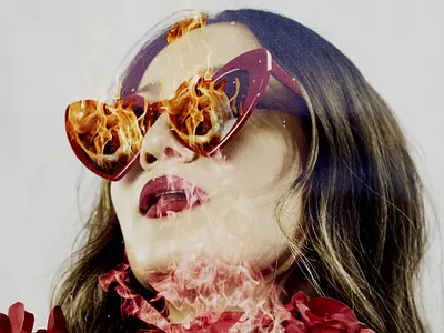 Desi Roses Fire art brand color design fire fireart logo photoshop rose self portrait texture