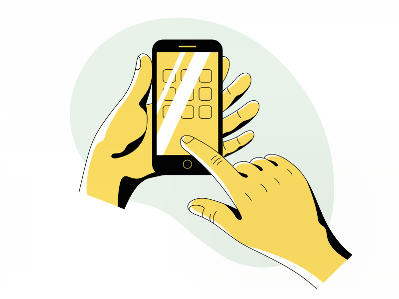 phone animated illustration animated gif animation design illustration messaging phone phone app smartphone ui ux vector web