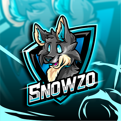 SNOWZO twitch logo artwork dog esportlogo gaming logo illustration logo vector