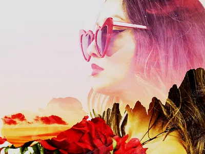 Desi Mountain Edit art design doubleexposure mountain nature photoshop roses selfportrait texture