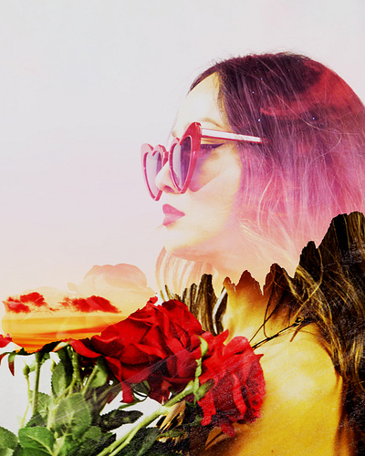 Desi Mountain Edit art design doubleexposure mountain nature photoshop roses selfportrait texture