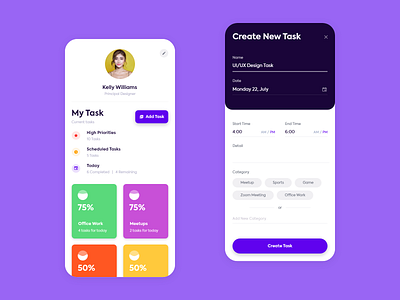 Task Planner Application add task android app android app design branding creative design design trends idea mobileappdesign task list task planner trending ui ux