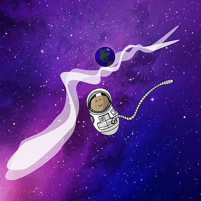 Potato astronaut astronaut cute cute illustration design digital illustration graphic design graphicdesign illustraion illustration potato purple space vector