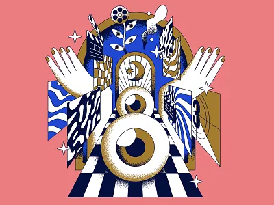 Edmonton International Film Festival Illustration abstract alberta canada edmonton eye eyeballs film hands movies psychadelic screens smoke stars surreal theatre