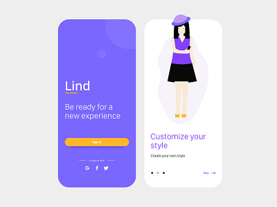 Sign In & Onboarding Screen branding clean design designinpiration mobile ui ux