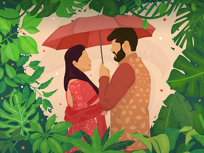 Wedding Illustration - Di Jiju art couple creative design digital dribbble fiance graphic graphic design greetings illustration invitation love marriage romance shaadi sketch sketchbook vector wedding