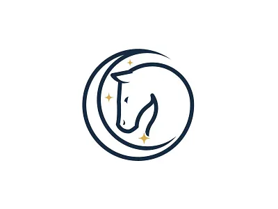 Icon Mark Moon Horse horse linear icons lineart logo moon simple stars stroke