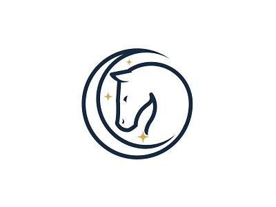Icon Mark Moon Horse horse linear icons lineart logo moon simple stars stroke