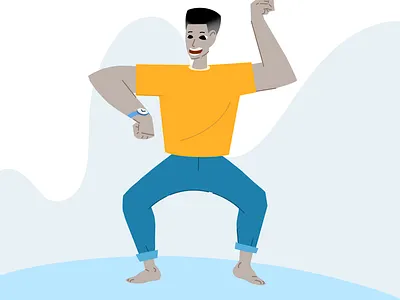 Late Muscle Guy character illustration ipad muscle procreate