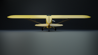 Piper P18 Rear View 3d art airplane aviation blender3d illustration low poly piper render