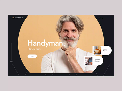 Handyman animation design handyman landing page minimalism onepage poland theme ui ux visiontrust web webdesign website wordpress